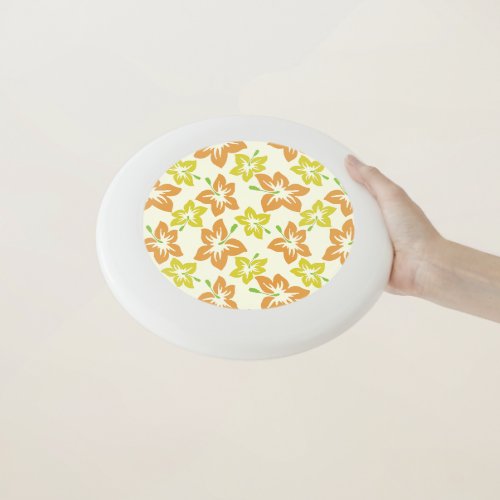 Yellow Hibiscus Orange Hibiscus Floral Pattern Wham_O Frisbee