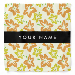 Yellow Hibiscus, Orange Hibiscus, Your Name Bandana