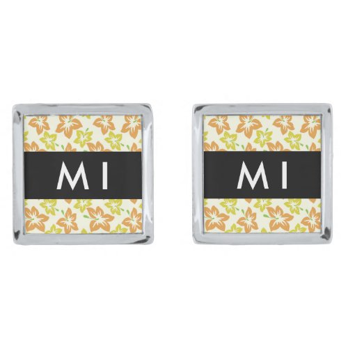 Yellow Hibiscus Orange Hibiscus Your Name Cufflinks