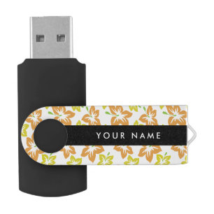 Yellow Hibiscus, Orange Hibiscus, Your Name Flash Drive