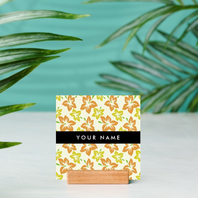 Yellow Hibiscus, Orange Hibiscus, Your Name Holder (Insitu 2 (Back))