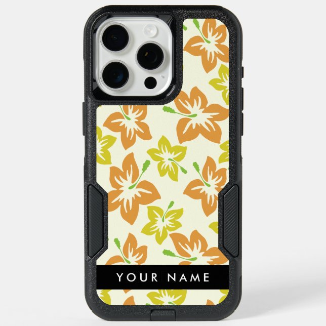 Yellow Hibiscus, Orange Hibiscus, Your Name iPhone 15 Pro Max Case (Back)