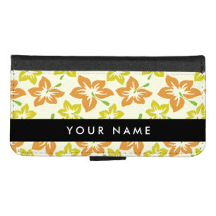 Yellow Hibiscus, Orange Hibiscus, Your Name iPhone 8/7 Wallet Case