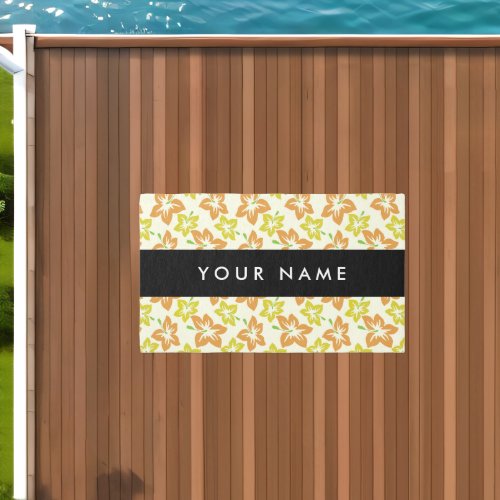 Yellow Hibiscus Orange Hibiscus Your Name Outdoor Rug