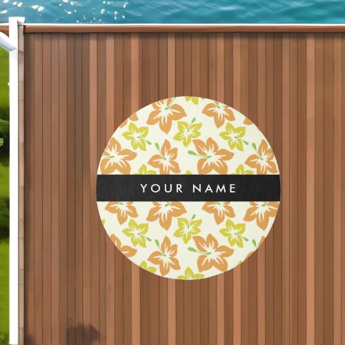 Yellow Hibiscus Orange Hibiscus Your Name Outdoor Rug