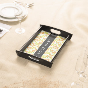 Yellow Hibiscus, Orange Hibiscus, Your Name Serving Tray