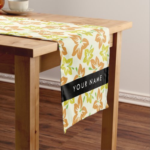 Yellow Hibiscus Orange Hibiscus Your Name Short Table Runner