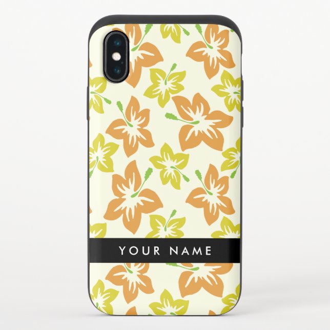 Yellow Hibiscus, Orange Hibiscus, Your Name Uncommon iPhone Case (Back)