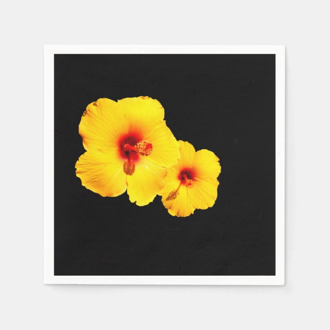 Yellow Hibiscus Paper Napkins (Front)