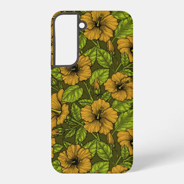 Yellow hibiscus samsung galaxy case (Back)