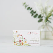 Yellow Hibiscus & Swallows Elegant Floral Garden Business Card (Standing Front)