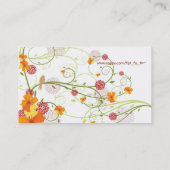 Yellow Hibiscus & Swallows Elegant Floral Garden Business Card (Back)