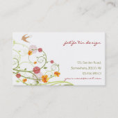 Yellow Hibiscus & Swallows Elegant Floral Garden Business Card (Front)