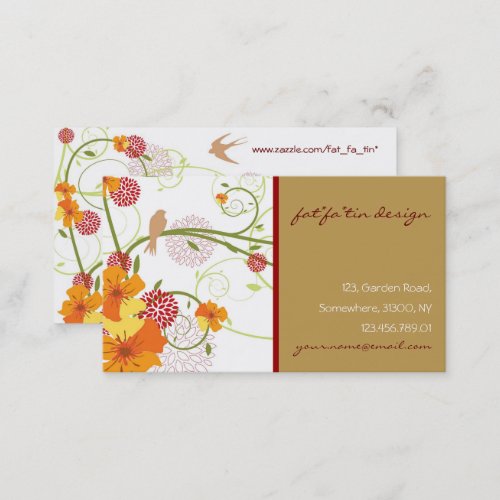 Yellow Hibiscus  Swallows Elegant Floral Garden Business Card