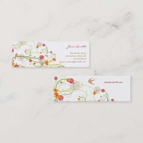 Elegant Yellow Hibiscus Nature Floral Swirls Birds Business Cards