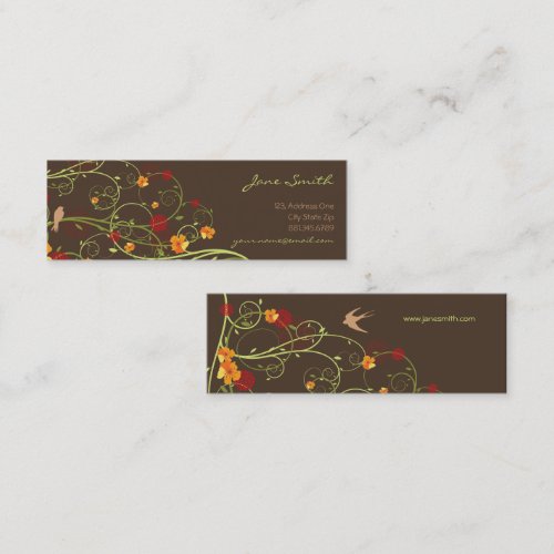 fatfatin Yellow Hibiscus Swirls Swallows Profile Business Cards
