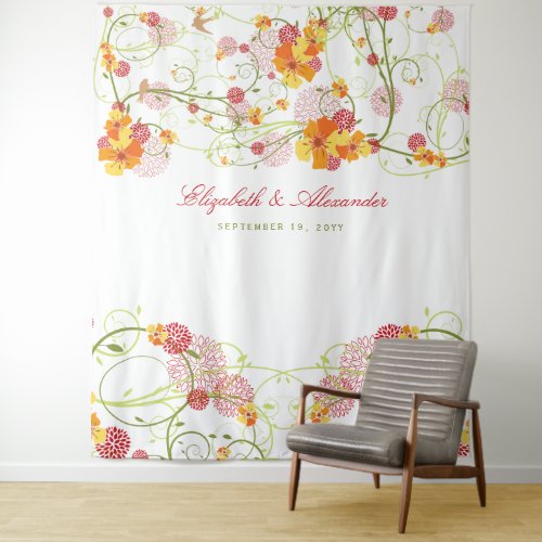Yellow Hibiscus  Swallows Floral Wedding Backdrop