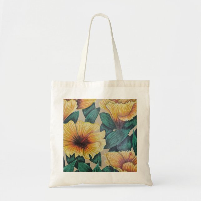 Yellow hibiscus tote bag (Front)