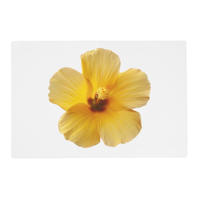 Yellow Hibiscus Tropical Flower Flowers Floral Placemat (Front)