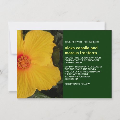 Yellow Hibiscus Wedding Invitation