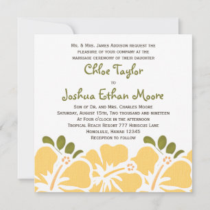 Yellow Hibiscus Wedding Invitations