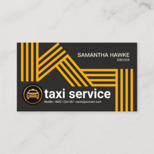 Yellow Highway Routes Taxi Transport Journey Business Card