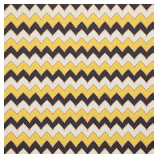 Yellow Hippie Chevron ZigZag Boho Pattern Fabric