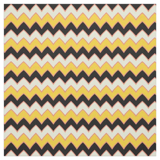 Yellow Hippie Chevron ZigZag Boho Pattern Fabric (Swatch)