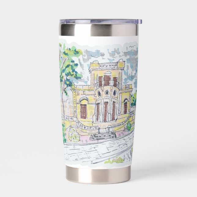 Yellow Historic Villa Insulated Tumbler (Left)