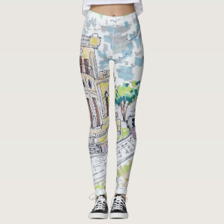 Yellow Historic Villa Leggings