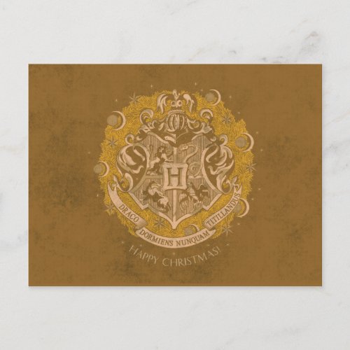 Yellow HOGWARTS Crest Holiday Wreath