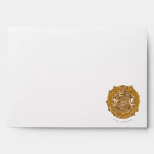 Yellow HOGWARTS Crest Holiday Wreath Envelope