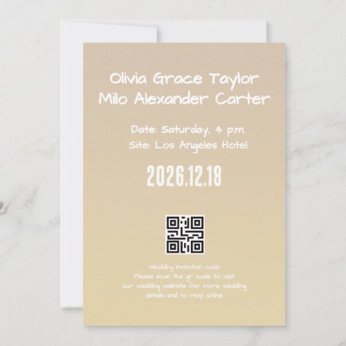 yellow holding-hands artwork wedding invitation