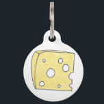 Yellow Holey Swiss Cheese Wedge Foodie Pet Tag<br><div class="desc">Pet tag design features an original illustration of a wedge of yellow Swiss cheese. Just personalize with the name of your dog or cat. Lots of coordinating pet products are also available from this shop! Don't see exactly what you're looking for? Contact Rebecca to have a product customized just for...</div>