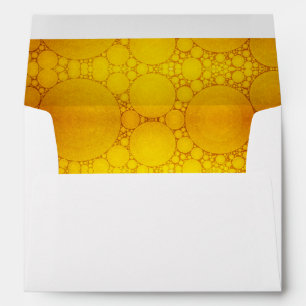 Yellow holiday bubble circle pattern lined modern envelope