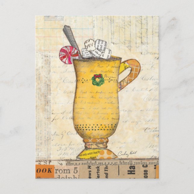 Yellow Holiday Cup Postcard (Front)