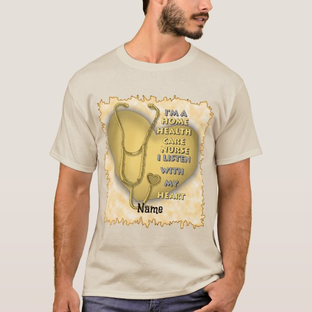Yellow Home Health Care custom nurses t-shirt (Front)
