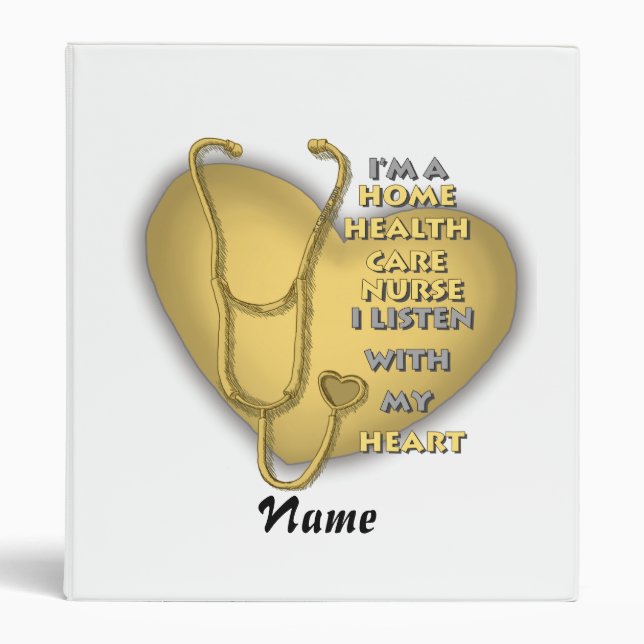 Yellow Home Health Care Nurse custom nurses binder (Front)