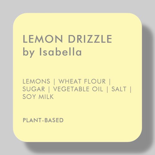 Yellow  Homemade Cake Product Ingredient Labels