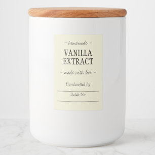 Yellow Homemade Handcrafted Vanilla Extract Food Label
