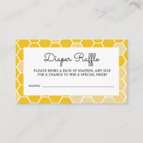 Yellow Honey Bee Baby Shower Diaper Raffle Tickets Enclosure Card