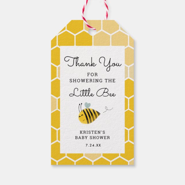 Yellow Honey Bee Baby Shower Thank You Tags | Zazzle yellow-honey-bee-baby-shower-thank-you-tags-zazzle