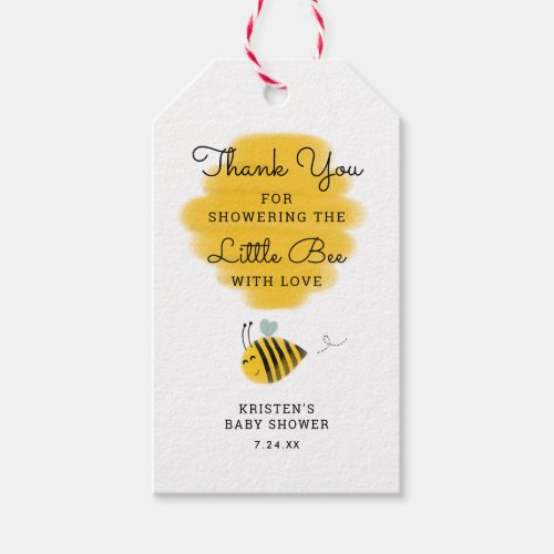 Yellow Honey Bee Baby Shower Thank You Tags