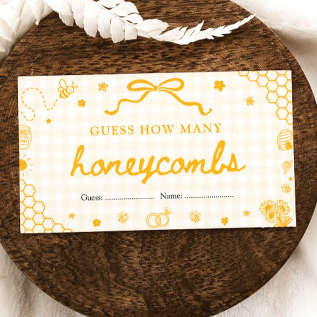 Yellow Honey Bee Guess How Many Honeycombs Game Enclosure Card (Yellow Honey Bee Guess How Many Honeycombs Game)