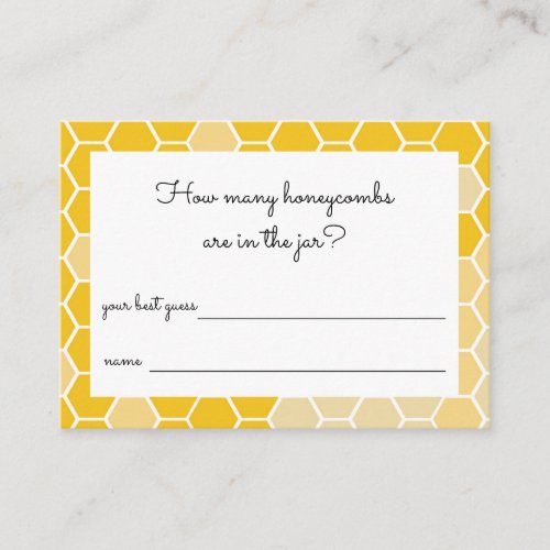 Yellow Honey Bee How Many Honeycombs Guess Enclosure Card