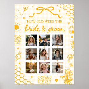 Yellow Honey Bee How Old Were Bride & Groom Sign