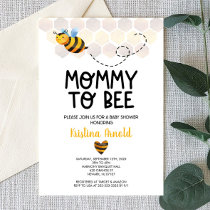 Yellow Honey Bee Mommy To Be Baby Shower Invitation