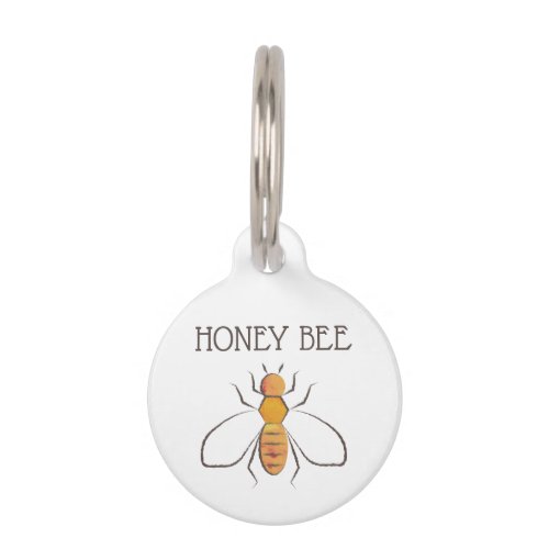 Yellow Honey bee Pet ID Tag