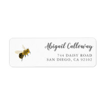 Yellow Honey Bee Return Address Label