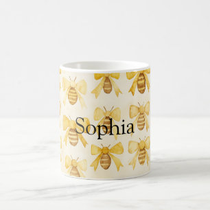 Yellow Honey Bees Christmas Coffee Mug